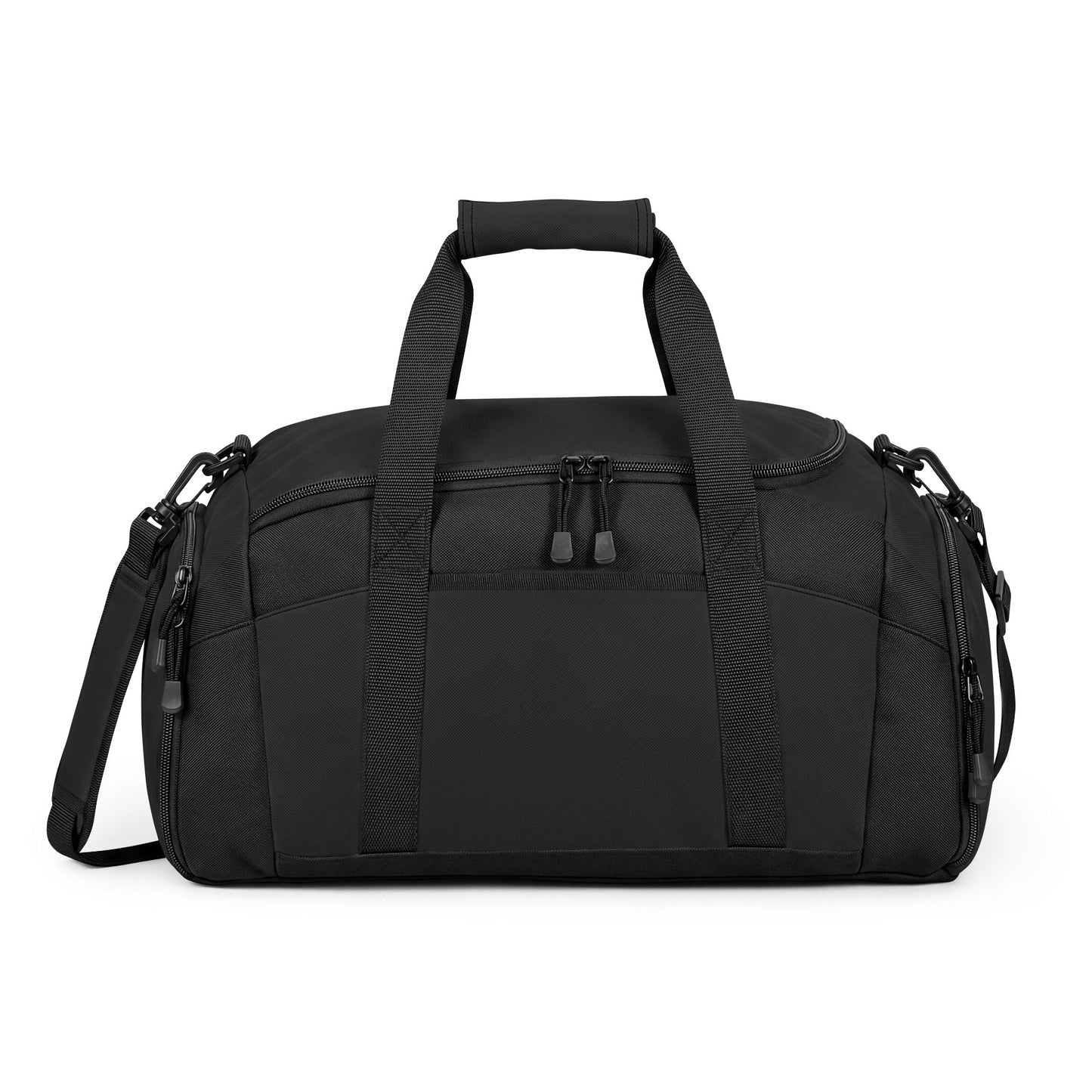 Classic Black Gym Bag with Lake H20 Nautical Patch — Durable Duffel for Workouts & Travel