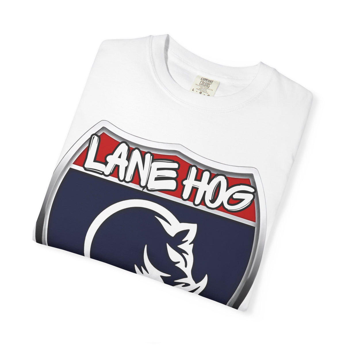Lane Hog Trucker Gear T-Shirt — Vintage Boar Shield Logo Tee