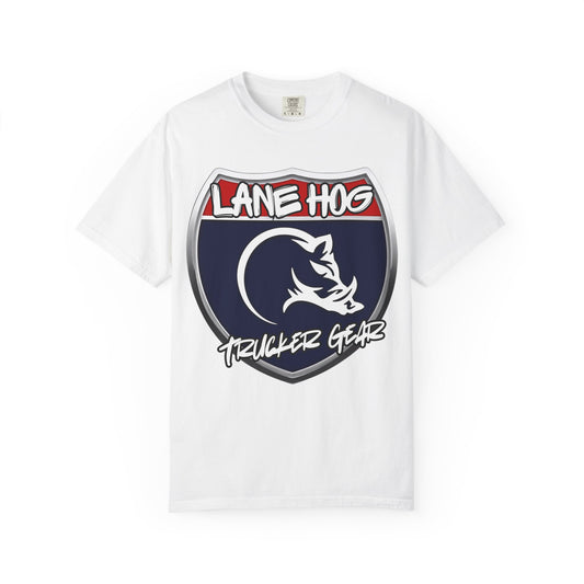 Lane Hog Trucker Gear T-Shirt — Vintage Boar Shield Logo Tee