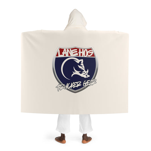 Hooded Lane Hog Trucker Gear Blanket Cape – Cozy Fleece Wrap with Hood for Lounging & Travel