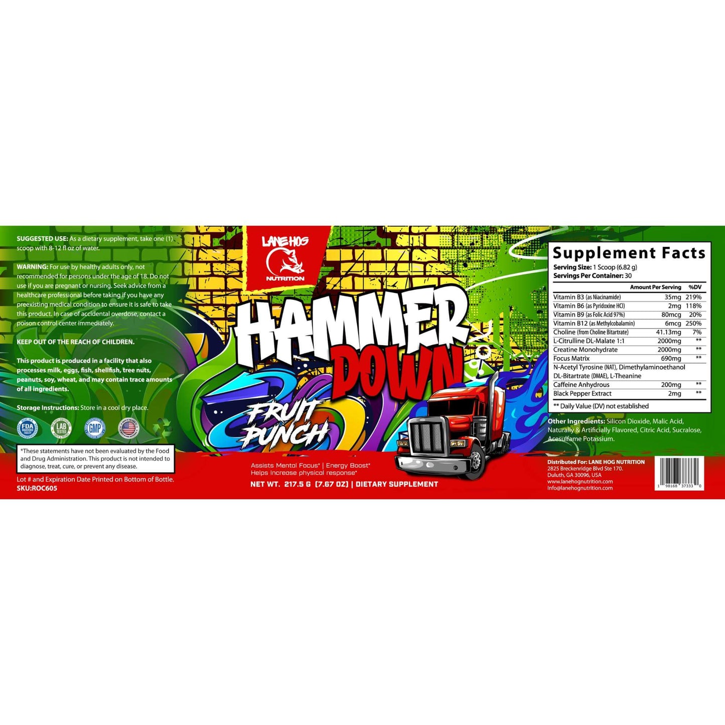 Hammer Down Energy + Focus - Fruit Punch