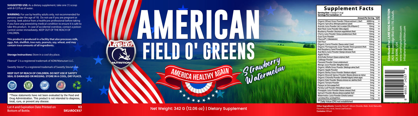 AMERICAN FIELD O' GREENS - STRAWBERRY WATERMELON